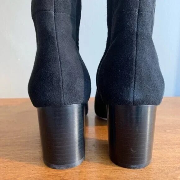 DIANE VON FURSTENBERG Luzzi Over the Knee Suede Black Fall Winter Heeled Boots - Picture 7 of 15